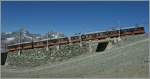 In a few time this GGB train will be arriving at the summit Station Gornergart.