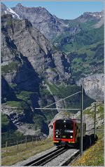 A Jungfraubahn train near the Station Eigergletscher.
08.08.2016