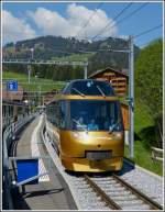The Goldenpass panoramic train photographed in Saanenmser on May 25th, 2012.