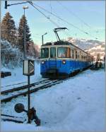 A MOB ABDe 8/8 in the old Gstaad Station.