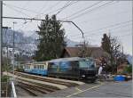 A MOB Ge 4/4 with the local train 2517 from Zweisimmen to Montreux by his stop in Chernex.