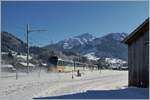 The MOB Panoramic Express from Montreux to Zweisimmen between Saanen and Gstaad. 
02.02.2018