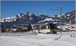 A MOB GoldenPass Panoramic Express on the way to Zweisimmen by Gstaad. 

19. 01.2017