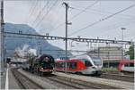 The SNCF 141 R 1244 and a SOB FLIRT in Arth Goldau.
24.06.2018