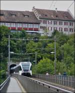 A local train to Winterthur is entering into the tunnel near the Rhine Falls in Neuhausen am Rheinfall on September 13th, 2012.