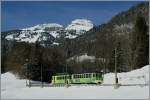 The ASD local train 434 from Aigle to Les Diablerets near Les Sepey. 
25.01.2014