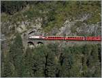 A RhB Fast-Train Service from St Moritz to Chur near Filisur.
