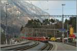 Rhb Ge 4/4 II with a RE to Disentis is arriving at Reichena Tamins.
15.03.2013