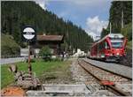 The Station Davos Monstein wiht a local train to Davos.