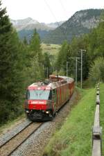 RhB Ge 4/4 III with local train from Davos near Filisur. 
16.09.2009