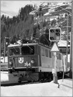 RhB Ge 6/6 II on the way to St Moritz by Bergn. 
20.03.2009