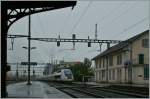 TGV Lyria on the way to Paris in Renens VD. 
31. 05.2013