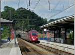 Thalys A PBKA Thalys unit is running through the station of Pepinster on July 12th, 2008.