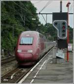 Thalys The PBKA Thalys unit 4307 is entering into the station Verviers Central on July 12th, 2008.