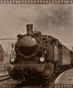 Train 1900 The steam locomotive KDL 7 'Energie 507' is leaving the station of P�tange on August 21st, 2011.
