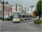 Tram N� 6303 is arriving at the station Gent Sint ...