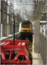 A East Middland HST 125 Class 43 is leaving London St Pancras.