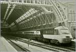 A British Rail HST 125 Class 43 in London St Pancras Station. 

Analogpicture / 19.06.1984