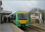 The 171 781 in service from Ashford to Brghton makes a stop in Rye. 
28.03.2006