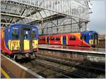 Class 455 South West Trains in the London Waterloo Station.
