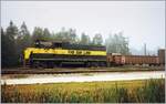 Bay Line Railroad EMD GP38 501 (second generation) shunted freight cars in Panama City, Florida.