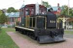 Various Thousand Islands Railway 500 Whitcomb gas-electric on 14.Sep.2010 at Gananoque. This locomotive was originally Oshawa Electric 42, one of only eight Whitcomb gas-electrics ever built.
