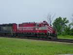Various Wisconsin & Southern 752 pulls a train near Prarie Du Chien, Wisconsin on 19 June 2002.
