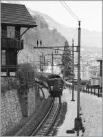 zb-zentralbahn-brunig The De 4/4 110 022-1 is leaving Brienz Station. 
05.02.2011