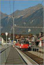zb-zentralbahn-brunig 'zb' De 100 001-5 with a local train in Brienz. 
01.10.2011