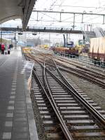 Zuid-Holland Platform 1 in Rotterdam central station has been enlarged on a special way because of the Thalys trains. Rotterdam CS 24-02-2010.