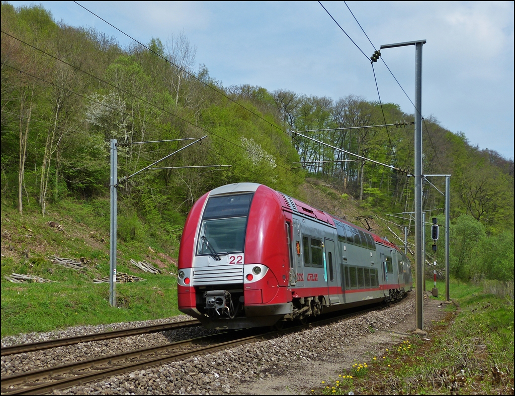 . 2200 double unit is entering into the tunnel Cruchten on May 3rd, 2013.