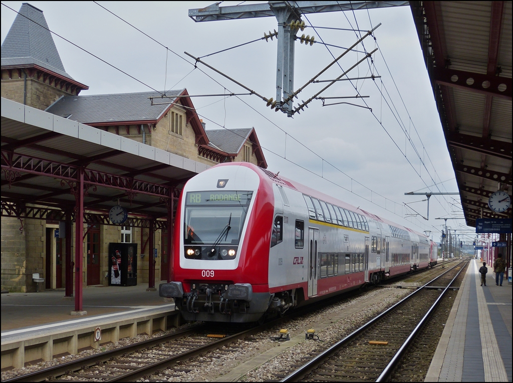 . A local train to Rodange taken in Pétange on April 20th, 2013.