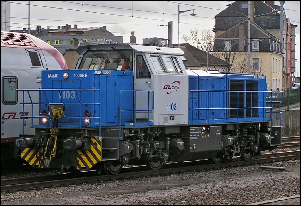 . The shunter engine 1103 taken in Luxembourg City on January 20th, 2008.
