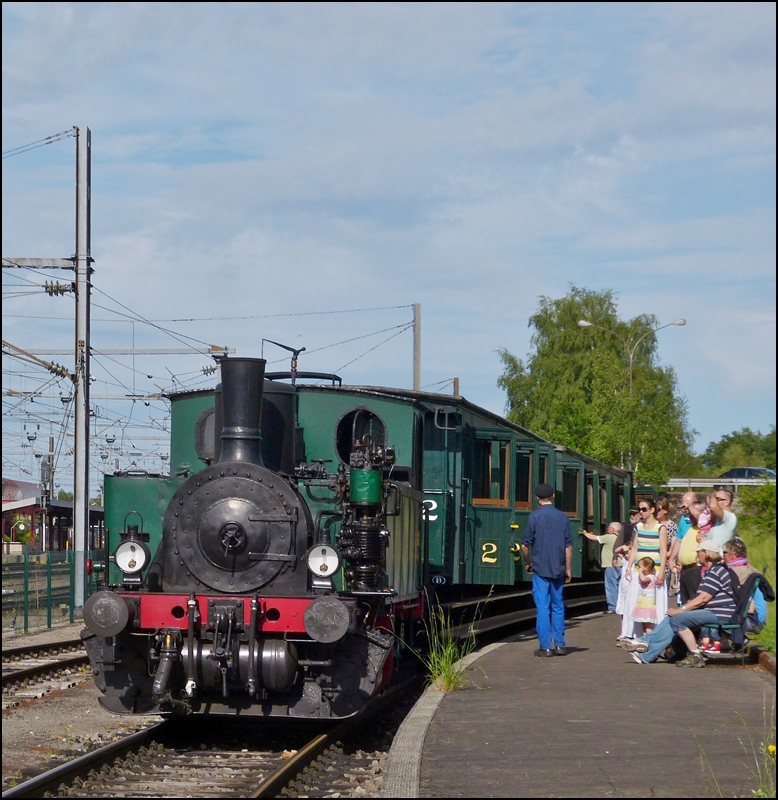 . The steam locomotive ADI N° 8 (built in 1899) of the heritage railway Train 1900 taken in Pétange on 16.06.2013.