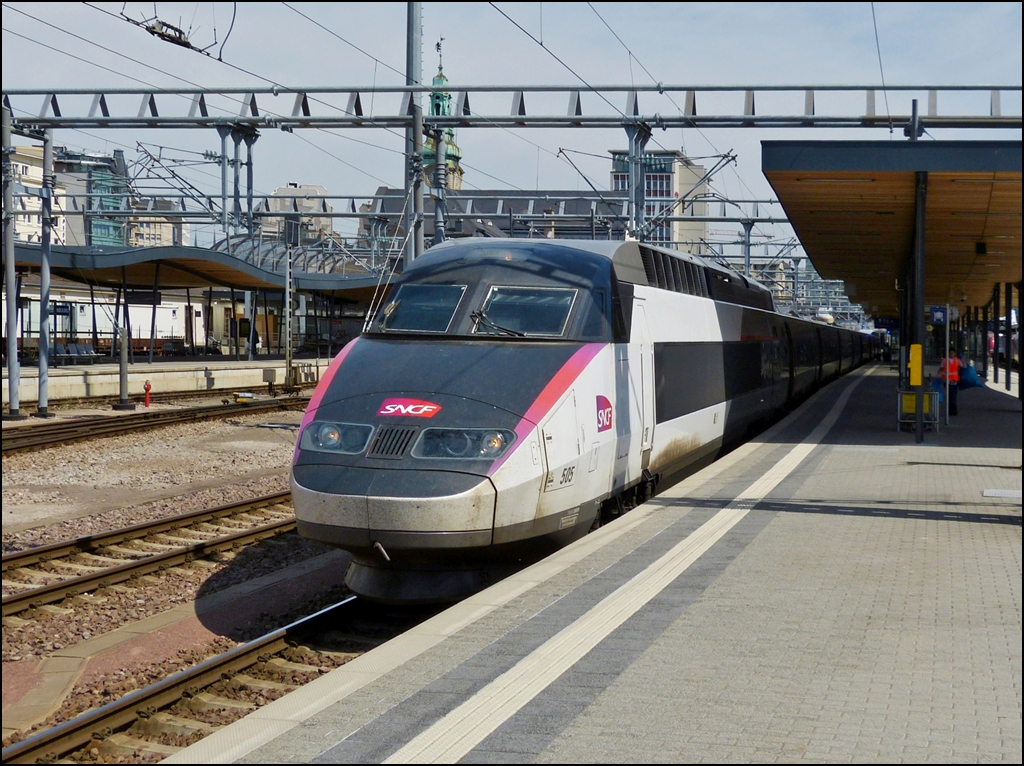 . The TGV Réseau N° 505 pictured in Luxembourg City on June 17th, 2013.