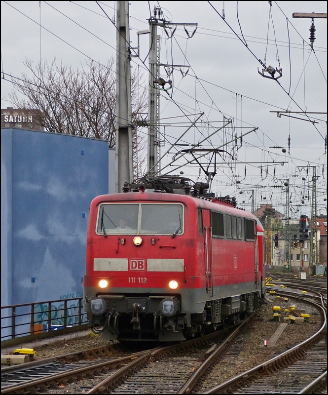 111 112 is entering into the main station of Cologne on December 22nd, 2012.