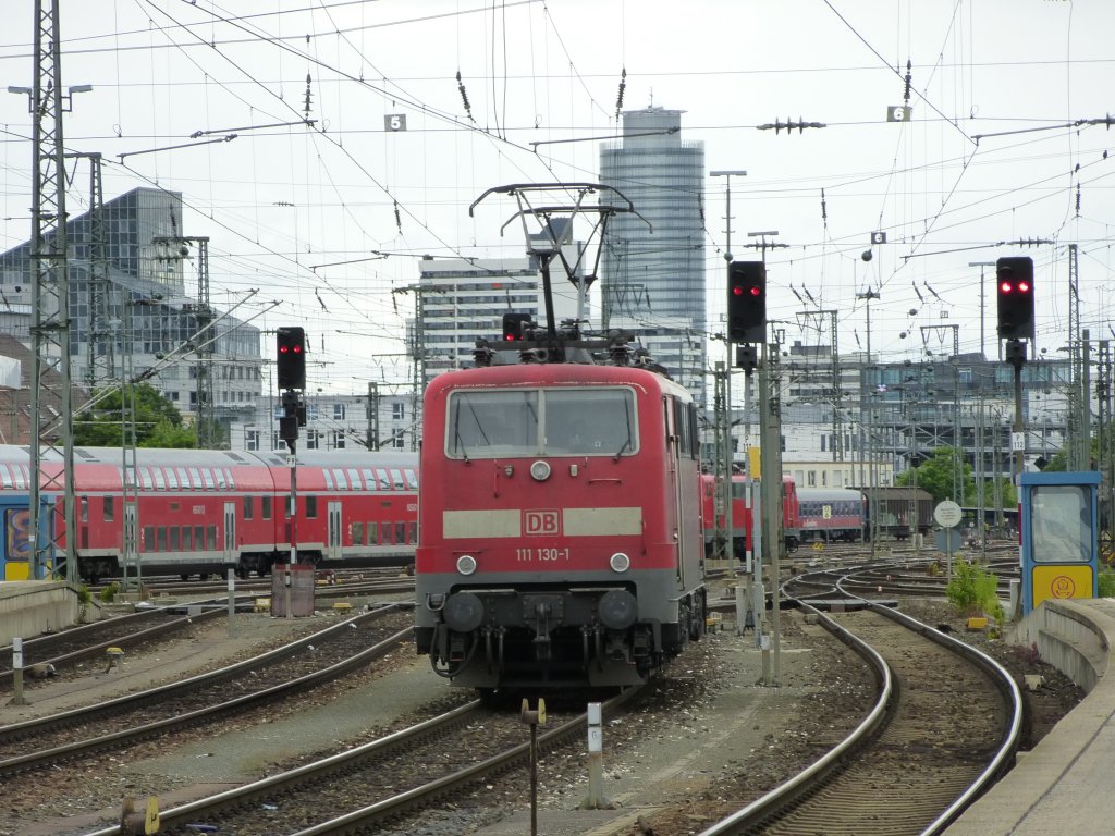 111 130-1 is standing in Nuremberg main station, June 23th 2013.