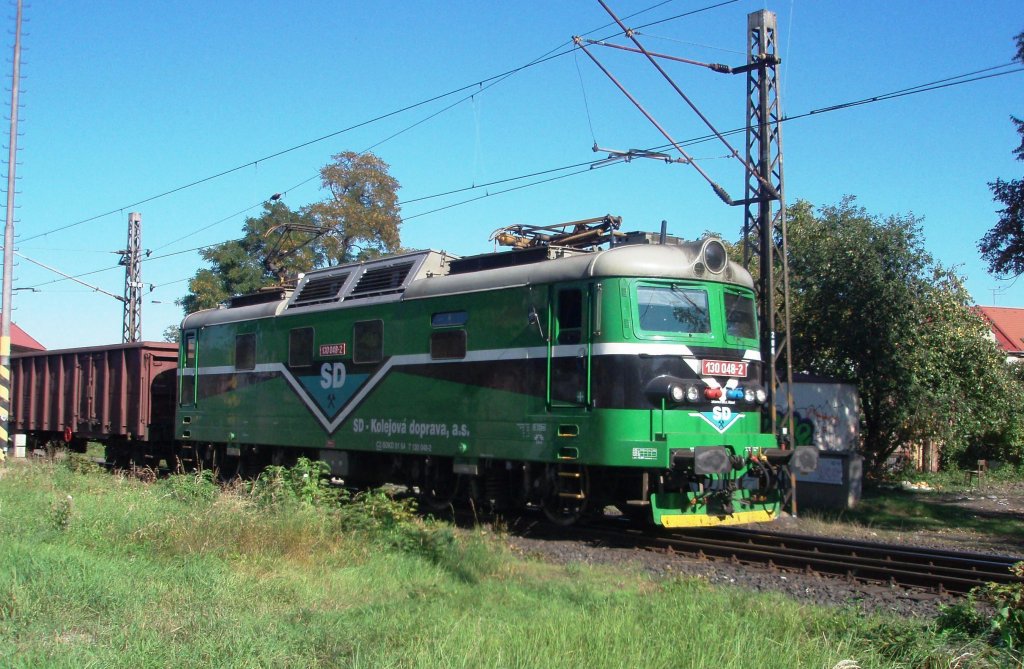 130 048 on the 1st of October, 2011 on the Railway station Chomutov.