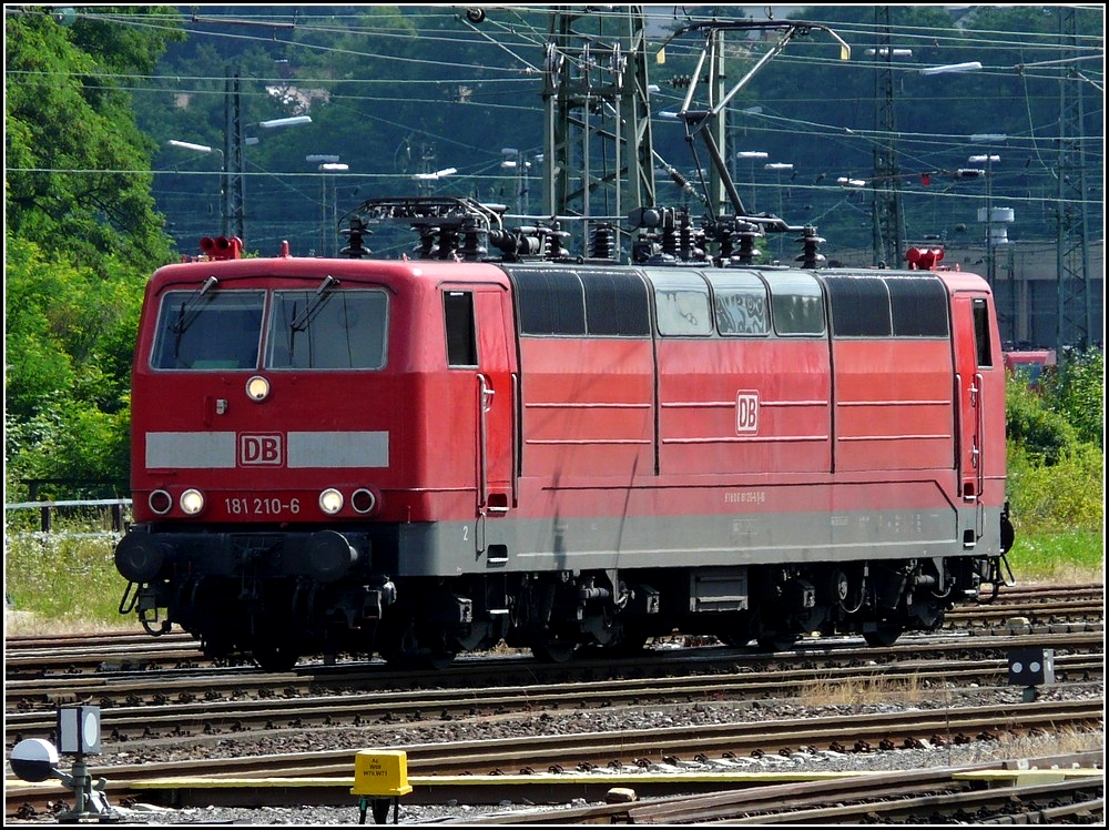 181 210-6 photographed at the main station of Saarbrücken on June 22nd, 2009.