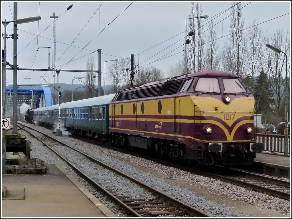 1817 is arriving with a special train in Ettelbrück on January 29th, 2012.