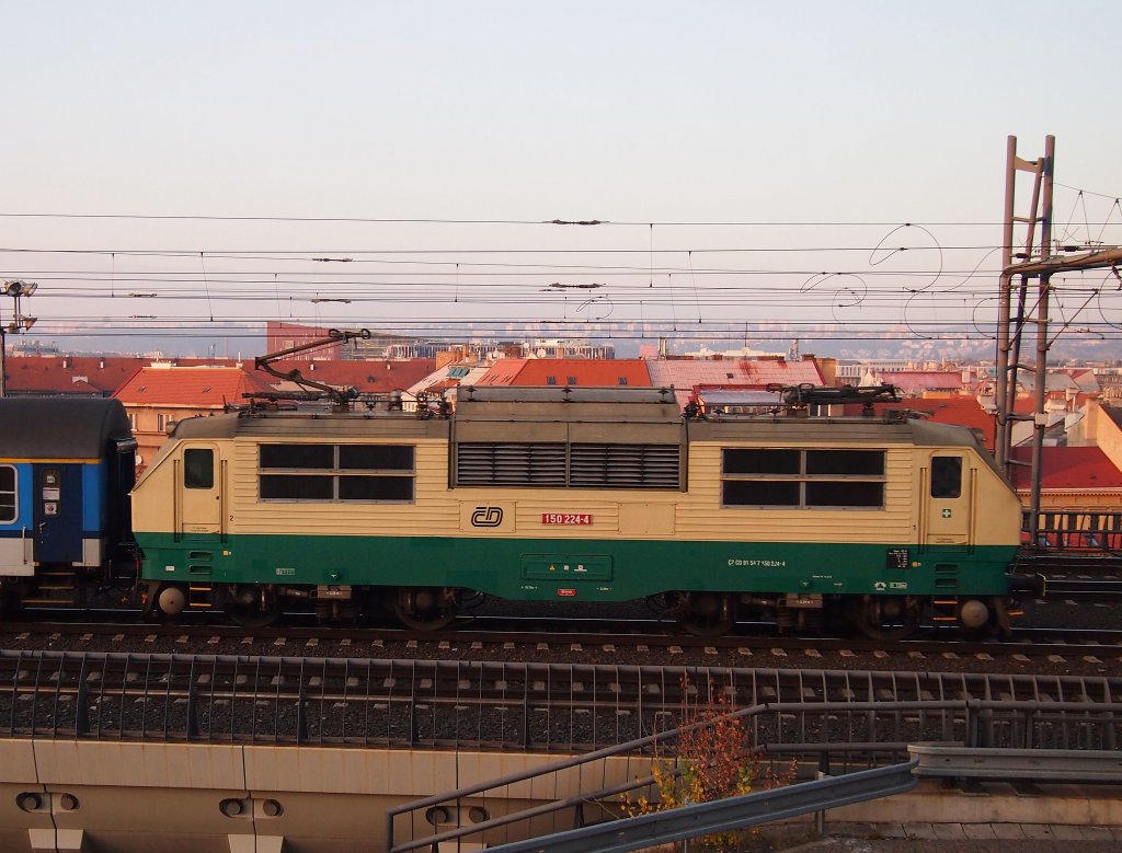 ČD 150 224 near the capital railway station Prague on the 19 Nov. 2012.