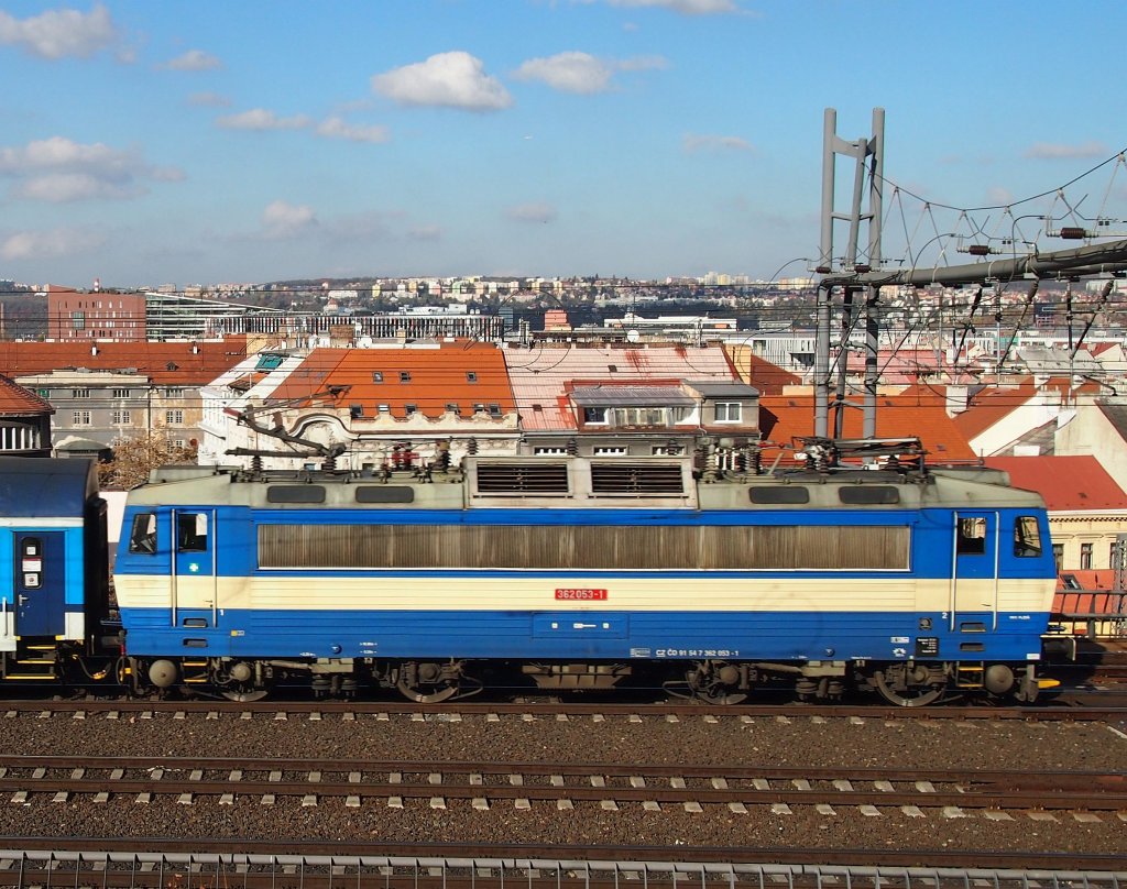 ČD 362 053 near the capital railway station Prague on the 31 Oct 2012.