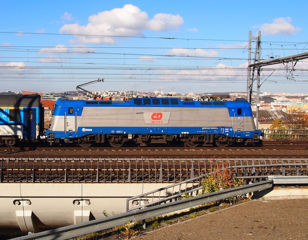 ČD 380 016 near the capital railway station Prague on the 31 Oct 2012.