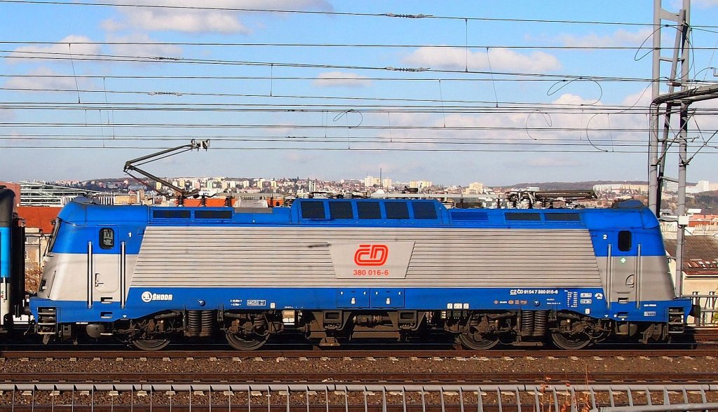 ČD 380 016 near the capital railway station Prague on the 31 Oct 2012.