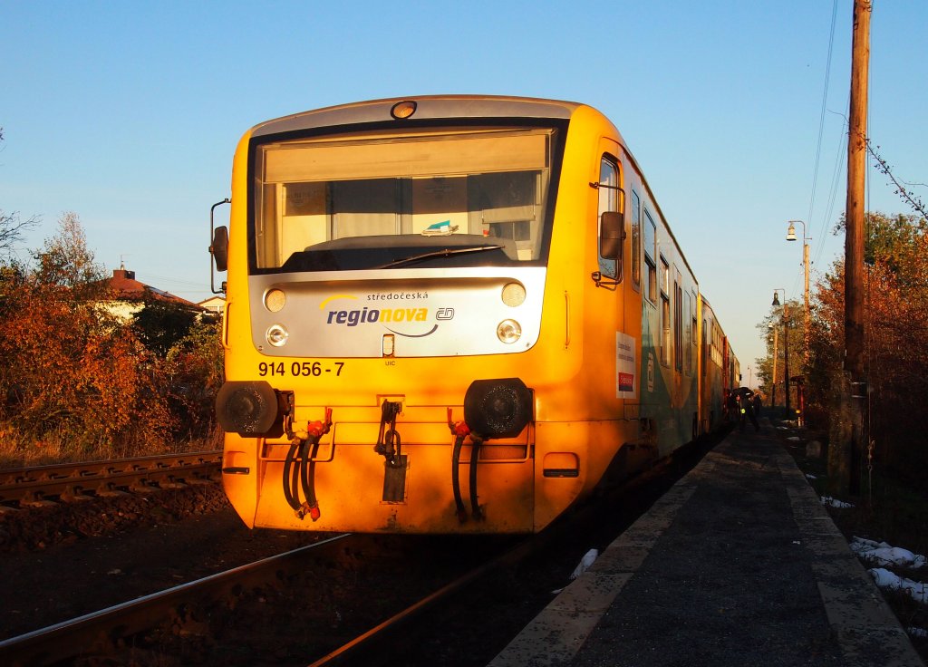 ČD 914 056 on the railway station Prague Masarikovo on the 31 Oct 2012.