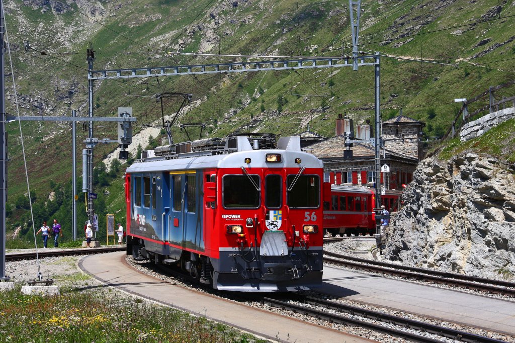 28.06.2011
ABe 4/4 56 prepares to leave Alp Grm downhill towards Poschiavo - Tirano