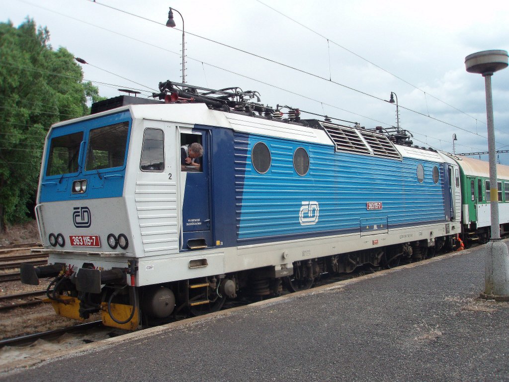 363 115 (nickname: Princess)on the 8th of June, 2012 on the Railway station Beroun.