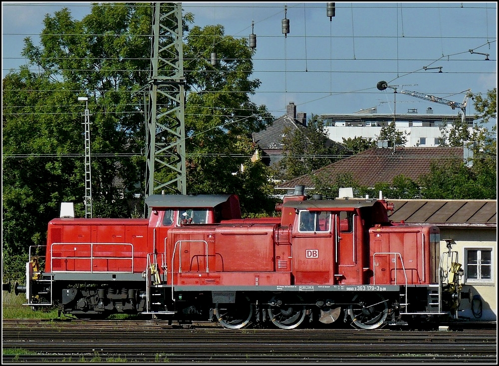 363 179-3 taken together with an other shunter engine at Plattling on September 11th. 2010.