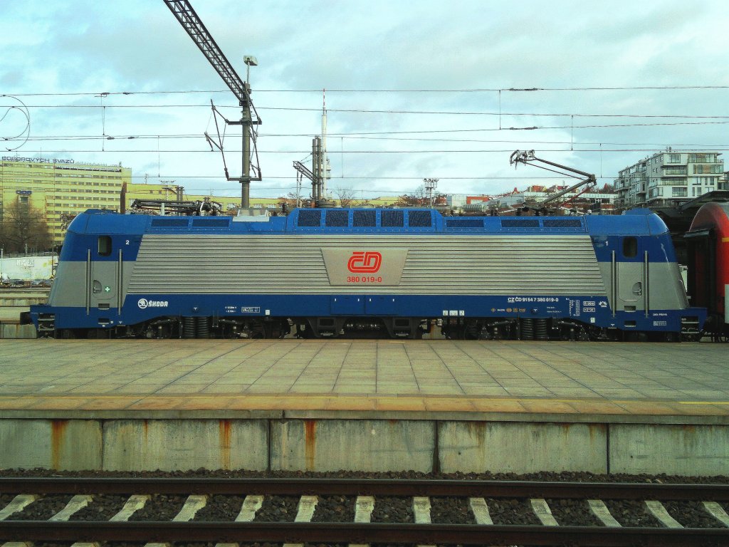 380 019 (nickname: Messerschmitt)on the 18th of December, 2011 on the Railway station Praha Central Station.