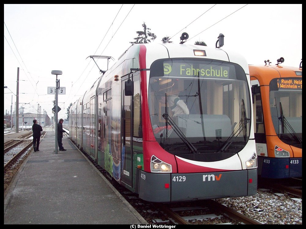 4129 in Edingen/Baden. 8th january 2010. On this day I had drove this tramcar myself.